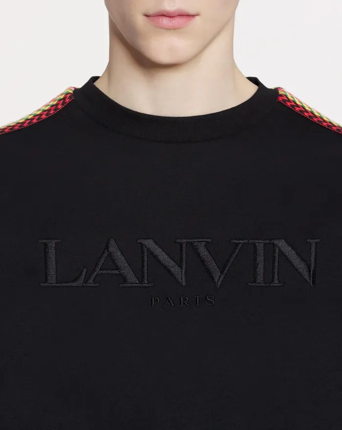 Oversized Embroidered Lanvin Side Curb Tshirt Black Men Lanvin Tshirts and Polos Oversized Embroidered Lanvin Side Curb Tshirt Black Men Lanvin Tshirts and Polos