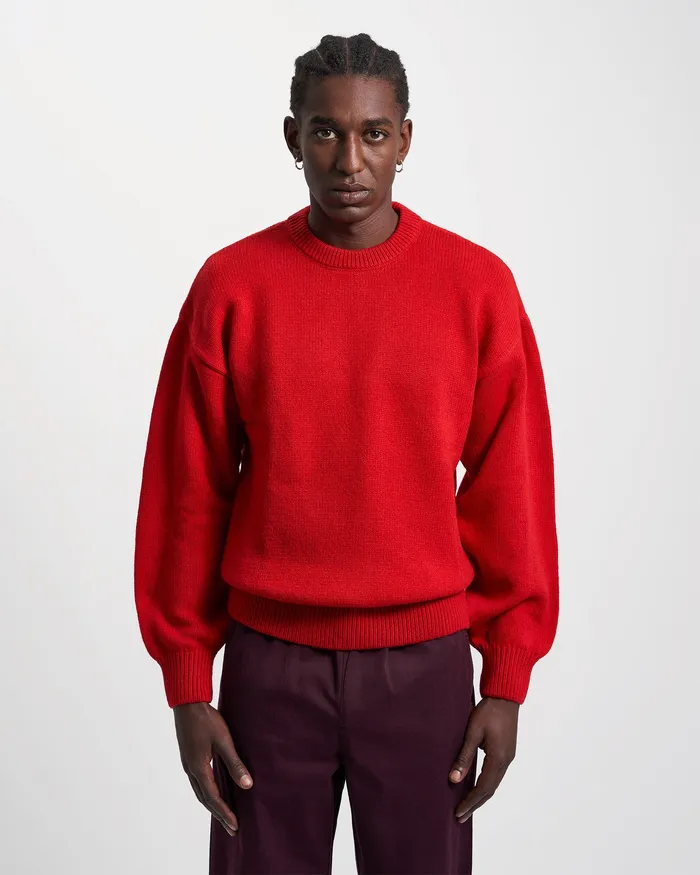 Oversized Merino Wool Crew 8211 Coffee Brown Knit Sweaters Colorfulstandard Men