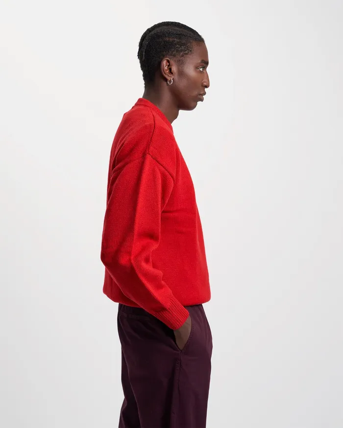 Oversized Merino Wool Crew 8211 Coffee Brown Knit Sweaters Colorfulstandard Men