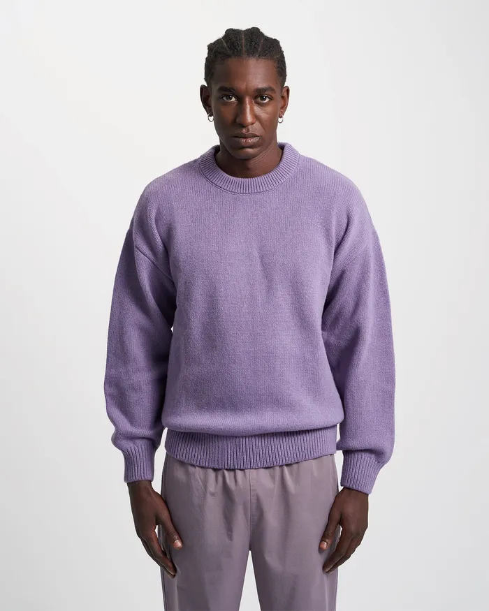 Oversized Merino Wool Crew 8211 Polar Blue Knit Sweaters Colorfulstandard Men