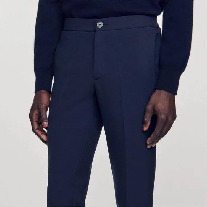 Pants and Shorts Men SANDRO Jersey Pants Navy Blue Pants and Shorts Men SANDRO Jersey Pants Navy Blue