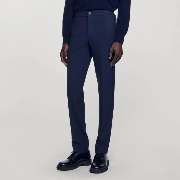 Pants and Shorts Men SANDRO Jersey Pants Navy Blue Pants and Shorts Men SANDRO Jersey Pants Navy Blue