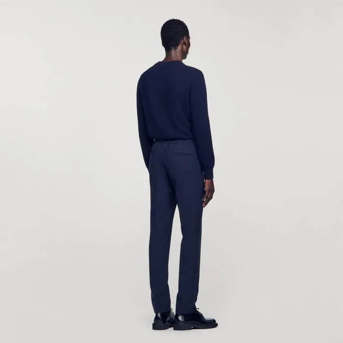 Pants and Shorts Men SANDRO Jersey Pants Navy Blue Pants and Shorts Men SANDRO Jersey Pants Navy Blue