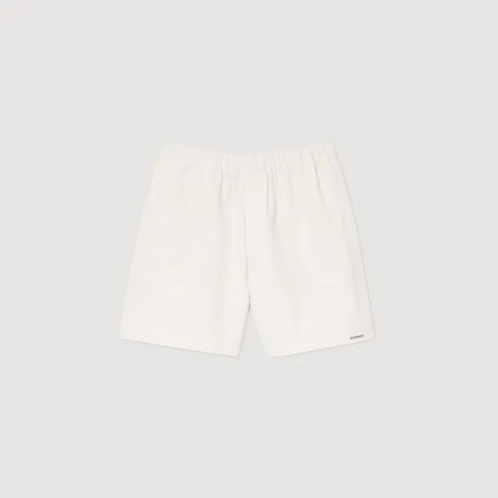 Pants and Shorts Men SANDRO Technical Fabric Bermuda Shorts Ivory