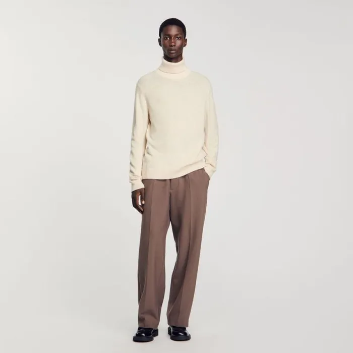Pants and Shorts Men SANDRO Wideleg Pants Taupe