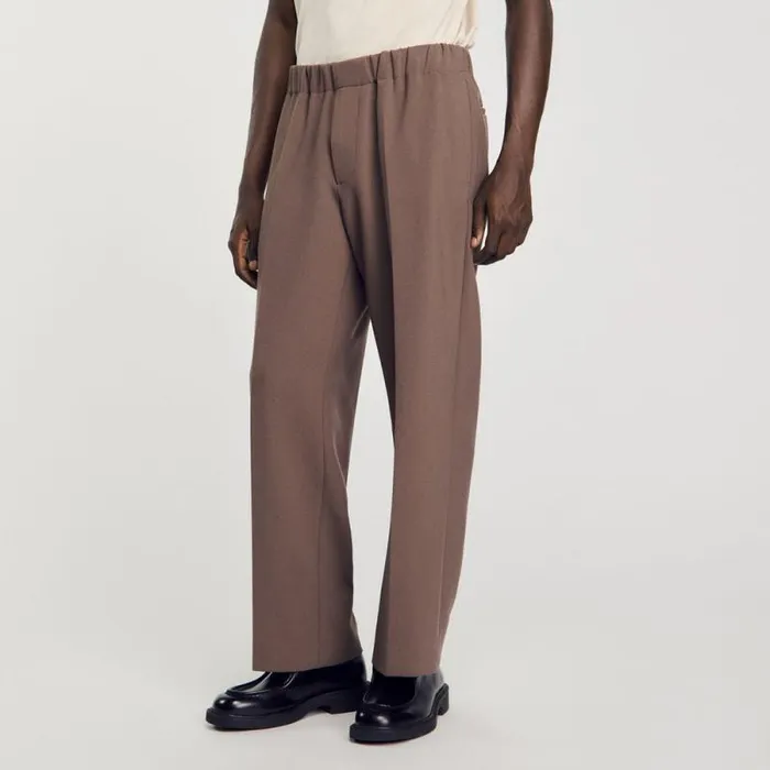 Pants and Shorts Men SANDRO Wideleg Pants Taupe
