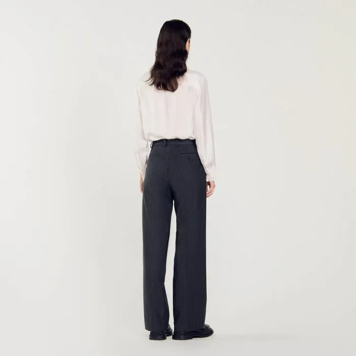 Pants and Shorts Women SANDRO Wool Pants Grey