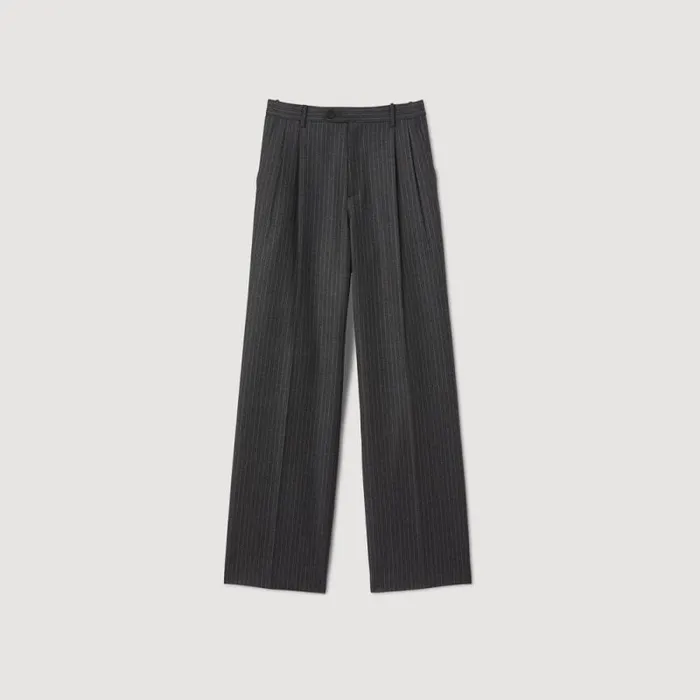 Pants and Shorts Women SANDRO Wool Pants Grey