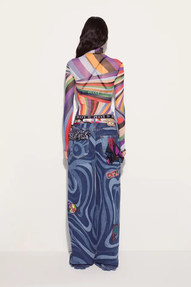 Pants And Shorts Women PUCCI MarmoPrint Embellished Jeans