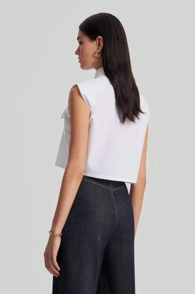 PARACHUTE CROP SHIRT WHITE Shirts Scanlan Theodore Women