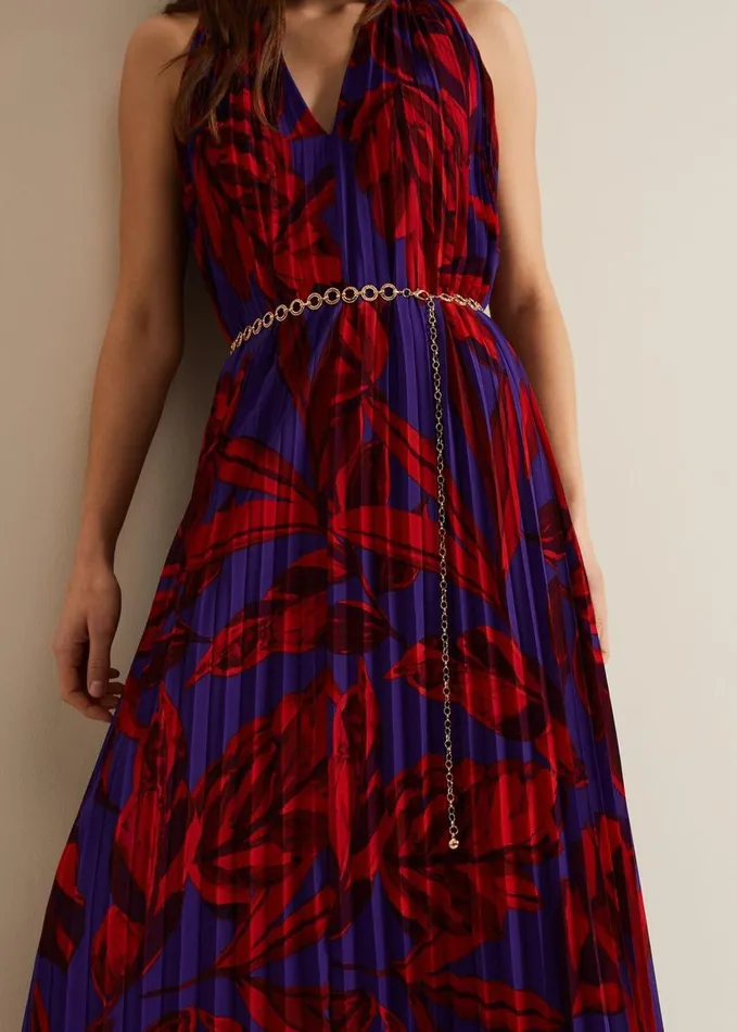 Phase Eight Adelaide Pleated Midaxi Dress Violet Women Dresses