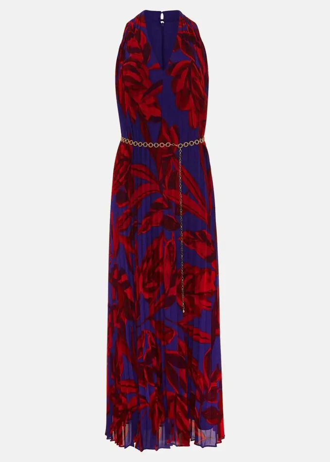 Phase Eight Adelaide Pleated Midaxi Dress Violet Women Dresses