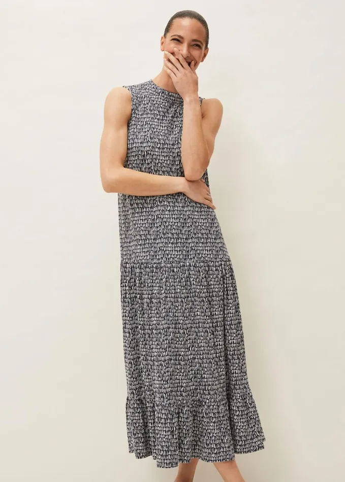 Phase Eight Adelia Abstract Print Midaxi Dress Blackivory Women Dresses