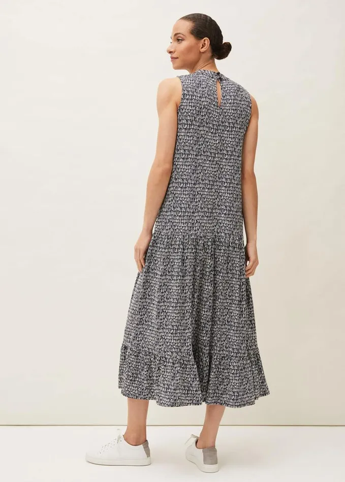 Phase Eight Adelia Abstract Print Midaxi Dress Blackivory Women Dresses