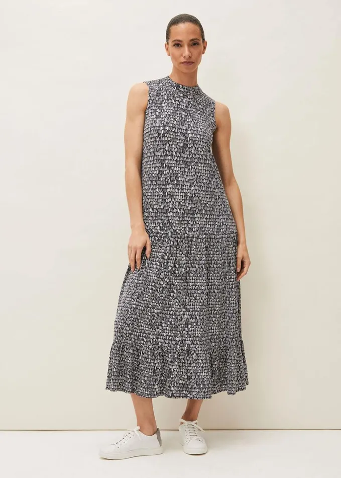 Phase Eight Adelia Abstract Print Midaxi Dress Blackivory Women Dresses