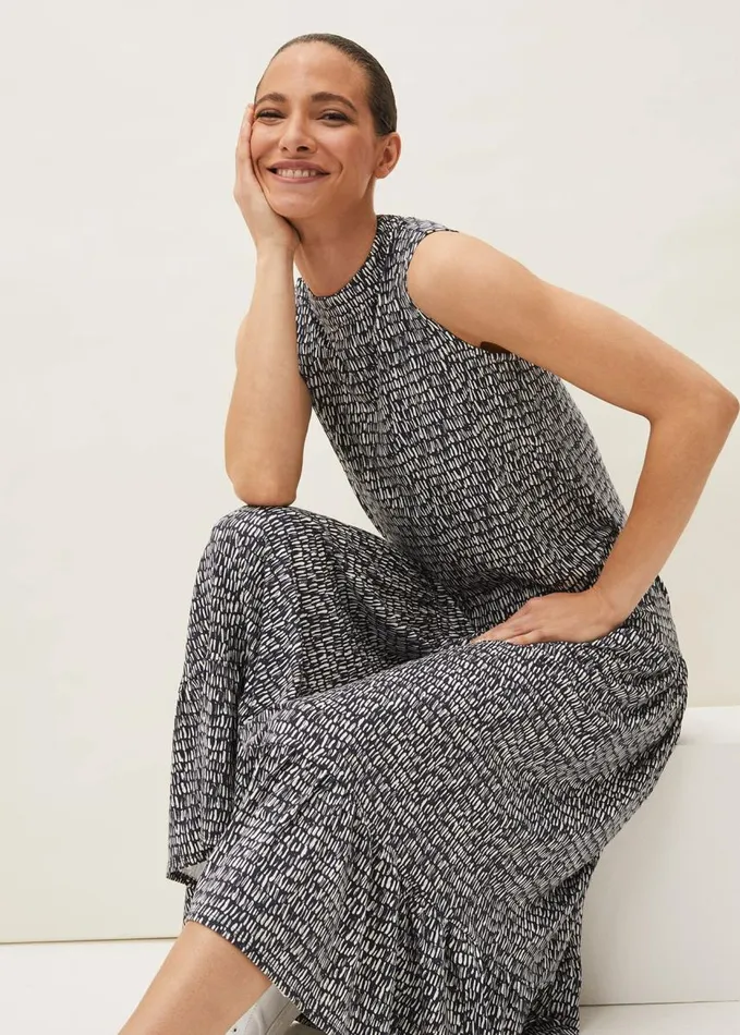 Phase Eight Adelia Abstract Print Midaxi Dress Blackivory Women Dresses