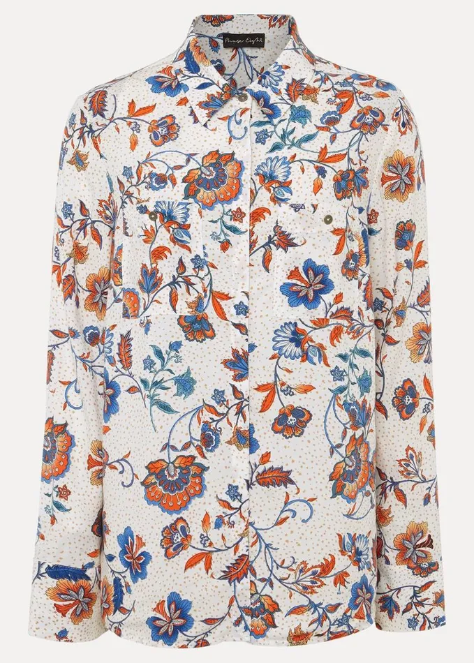 Phase Eight Adriel Floral Shirt Creammulti Women Shirts and Blouses