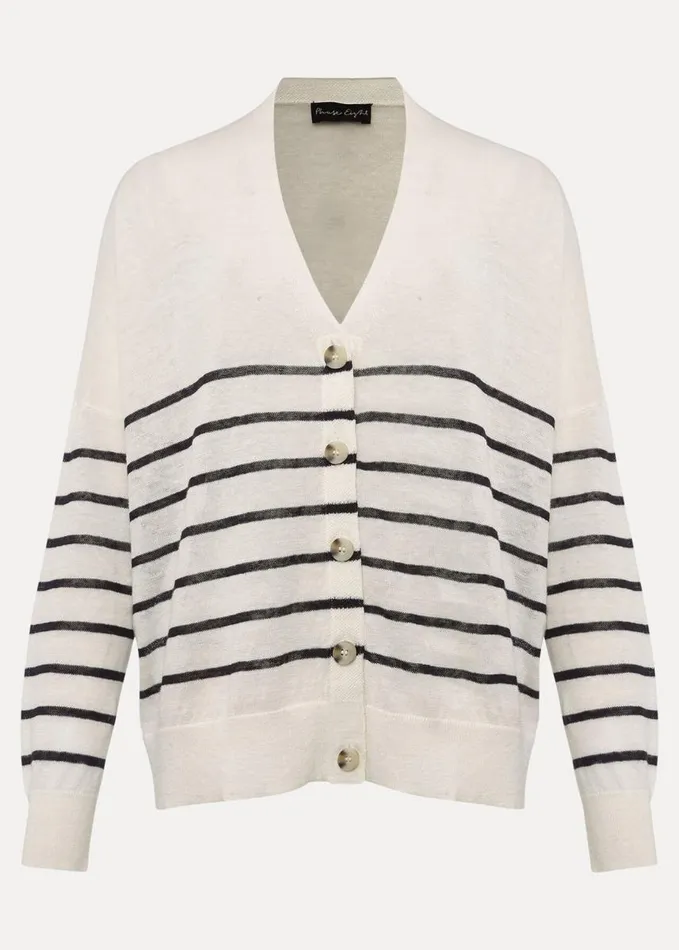 Phase Eight Alana Linen Breton Stripe Top Navywhite Women Knitwear