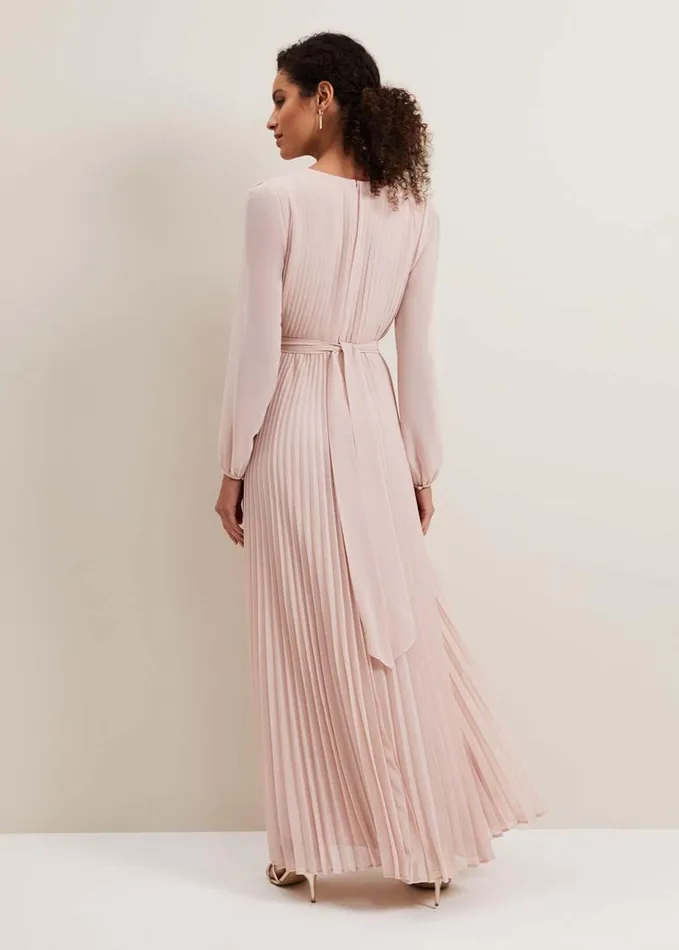 Phase Eight Alecia Pleated Maxi Dress Antique Rose Women Dresses