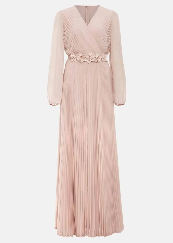 Phase Eight Alecia Pleated Maxi Dress Antique Rose Women Dresses