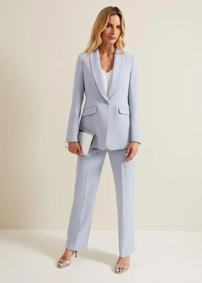 Phase Eight Alexis Shawl Collar Suit Jacket Blue Women Jackets