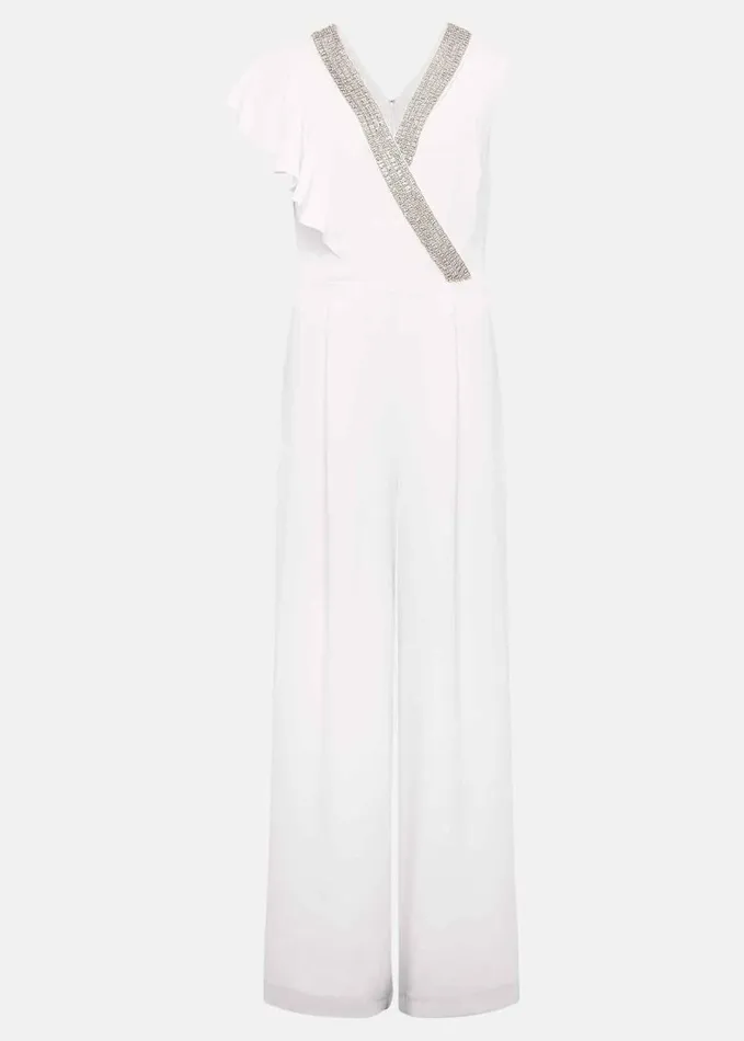 Phase Eight Alexis White Beaded Jumpsuit White Women Dresses