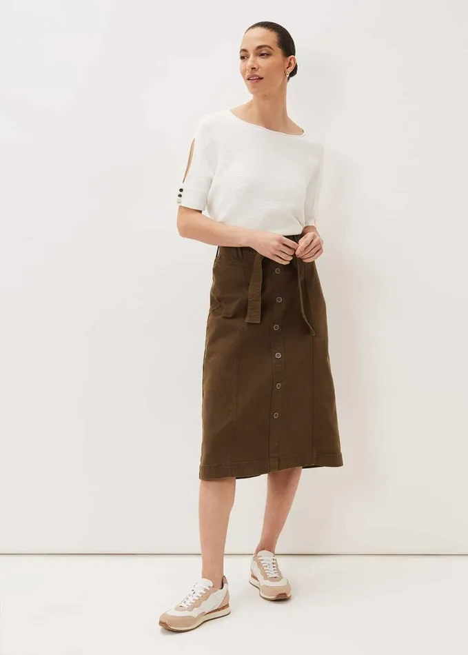 Phase Eight Alma Texture Cutout Sleeve Jumper White Women Knitwear