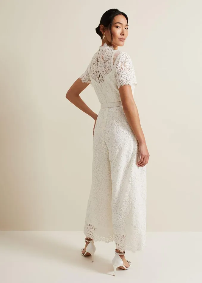 Phase Eight Amaliah Lace Jumpsuit Ivory Women Dresses