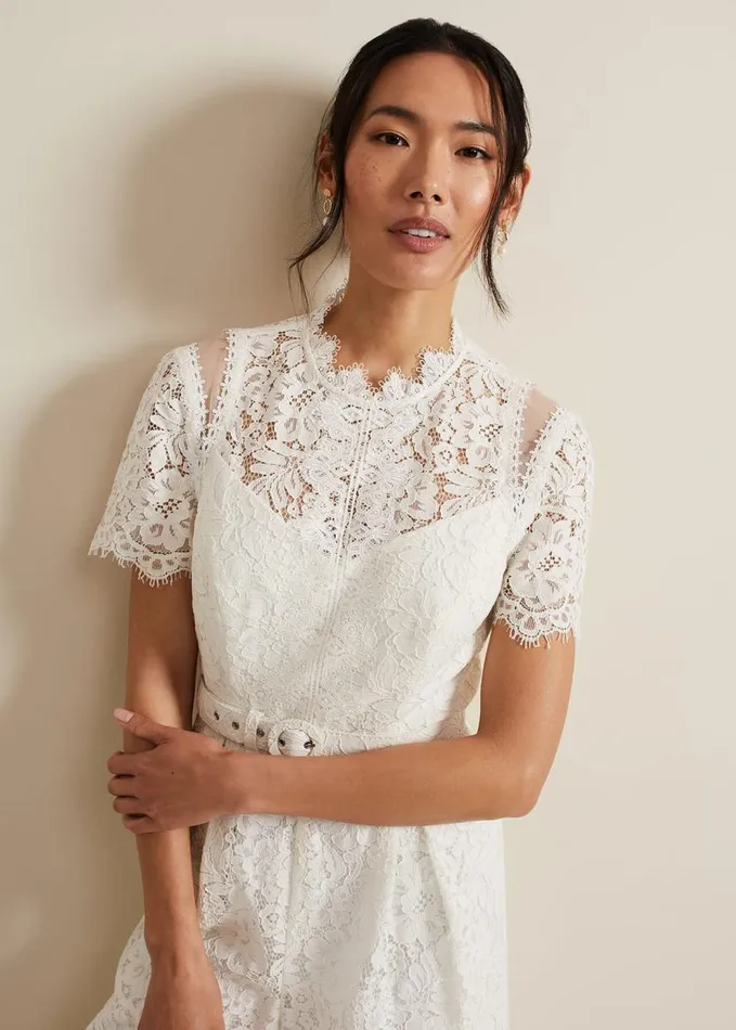 Phase Eight Amaliah Lace Jumpsuit Ivory Women Dresses