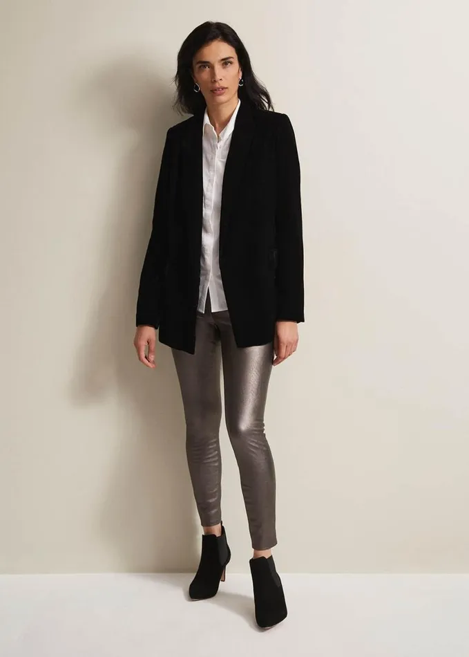 Phase Eight Amina Silver Faux Leather Jeggings Silver Women Trousers
