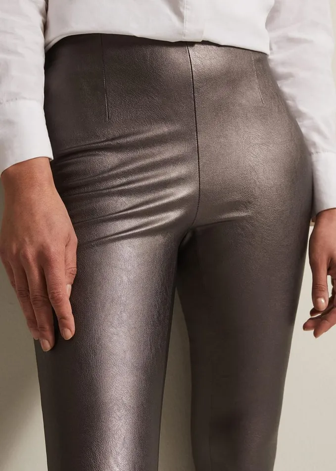 Phase Eight Amina Silver Faux Leather Jeggings Silver Women Trousers