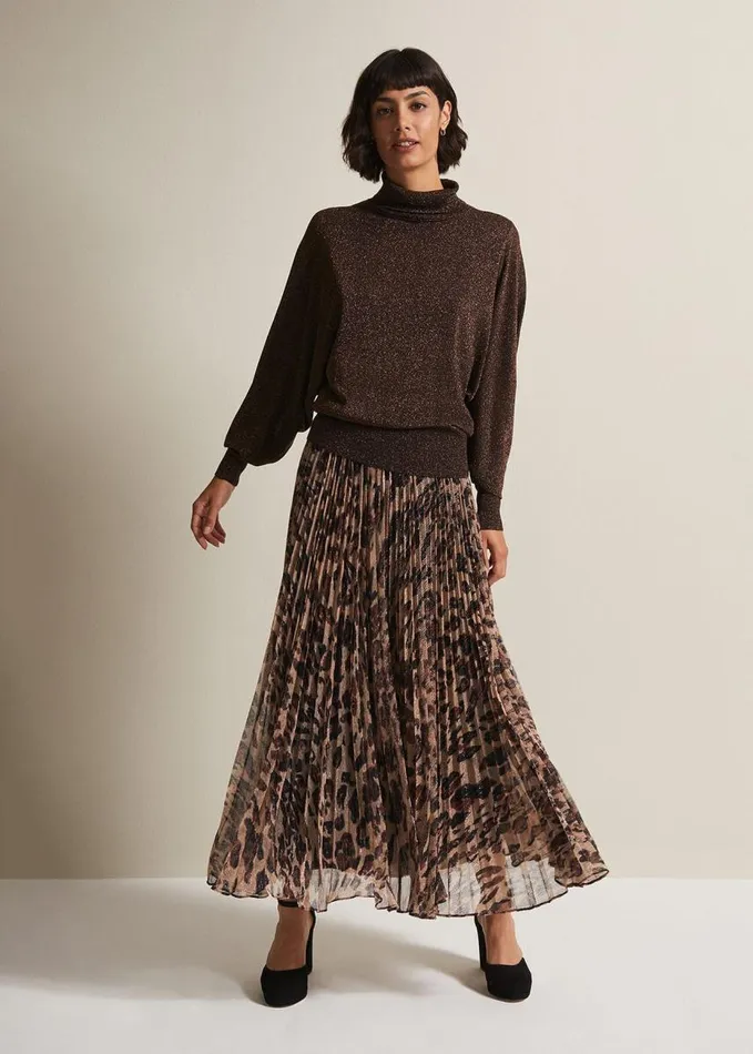 Phase Eight Annalise Lurex Batwing Jumper Bronze Women Knitwear