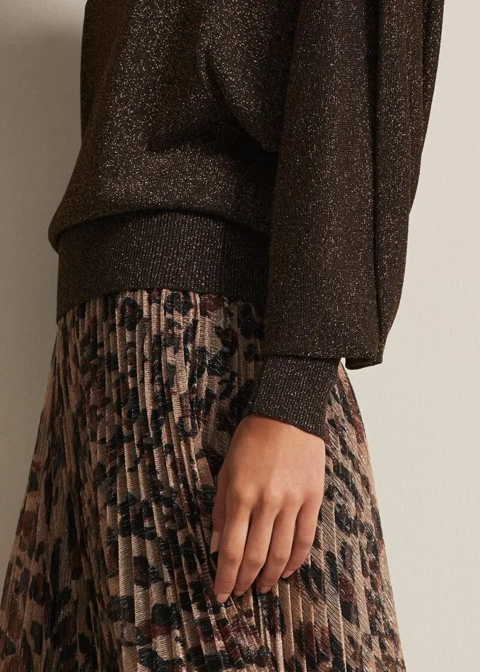 Phase Eight Annalise Lurex Batwing Jumper Bronze Women Knitwear