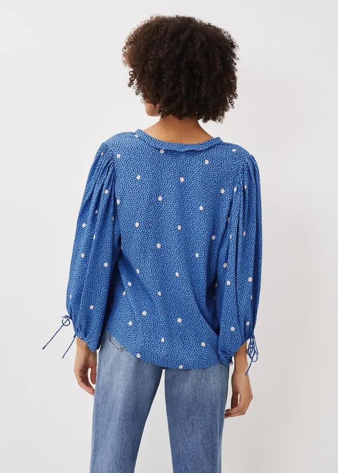 Phase Eight Annalise Spot Blouse Blues Women Shirts and Blouses