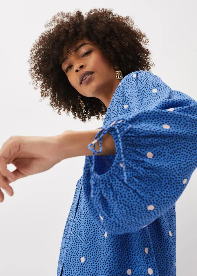 Phase Eight Annalise Spot Blouse Blues Women Shirts and Blouses