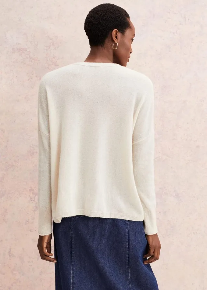 Phase Eight Arabella Cashmere Cardigan Buttermilk Women Knitwear