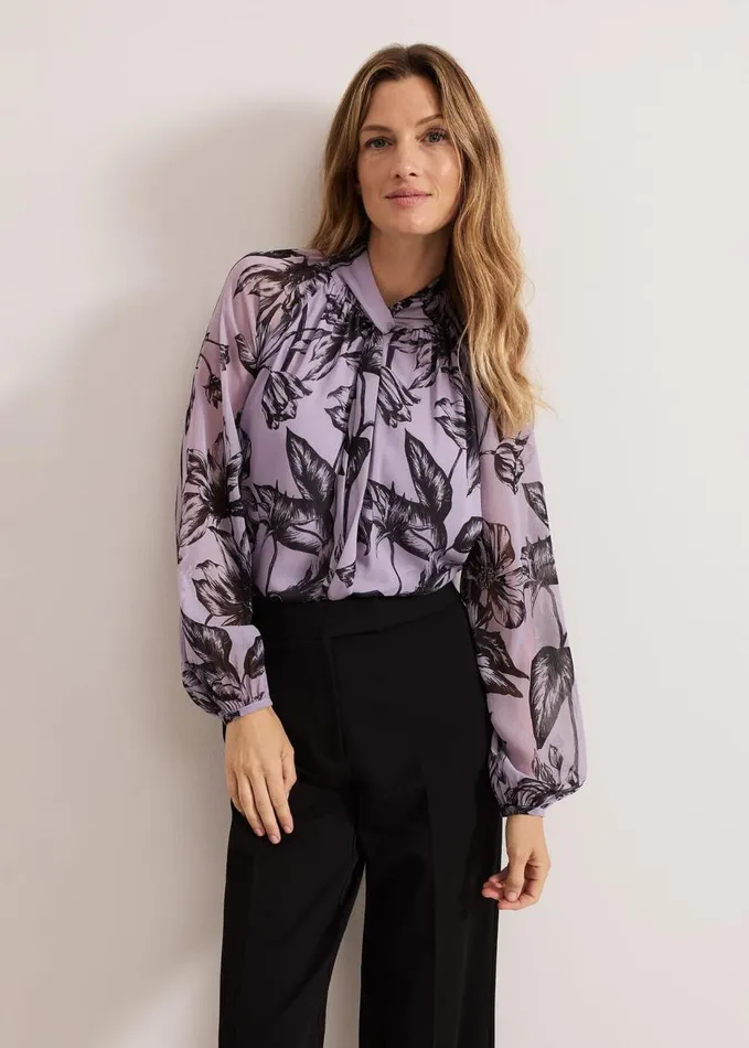 Phase Eight Aretta Floral Print Blouse Lilac Women Shirts and Blouses