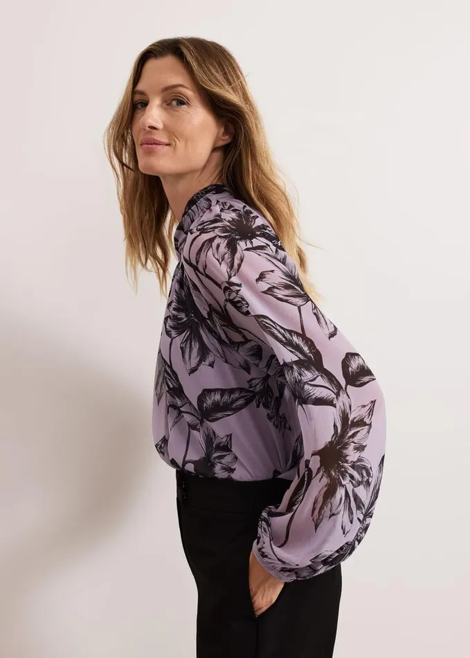 Phase Eight Aretta Floral Print Blouse Lilac Women Shirts and Blouses