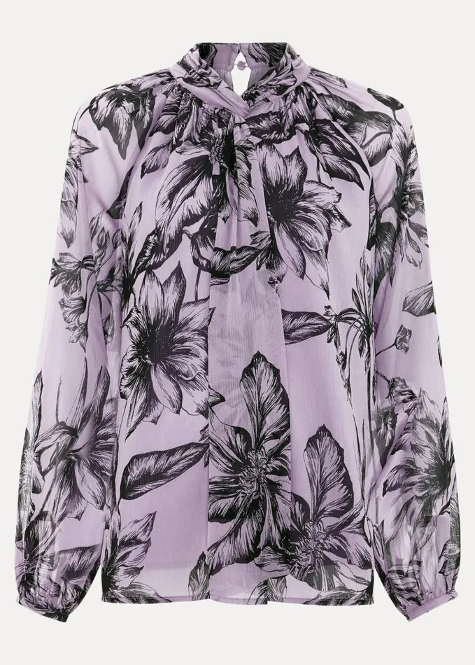 Phase Eight Aretta Floral Print Blouse Lilac Women Shirts and Blouses