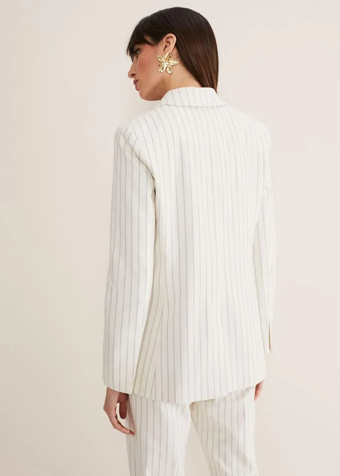 Phase Eight Ariella Pinstripe Blazer Blackecru Women Coats