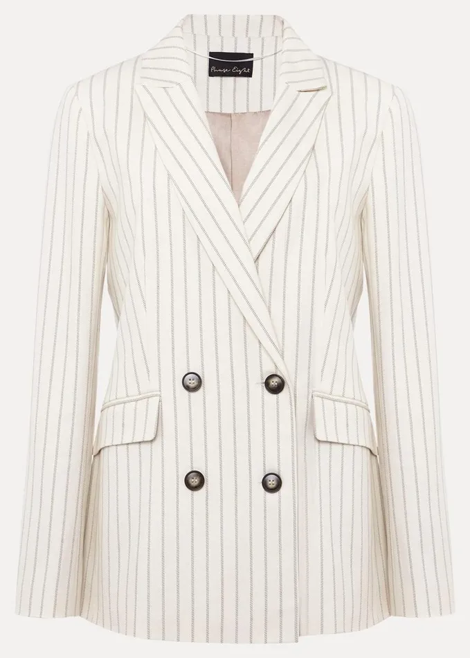 Phase Eight Ariella Pinstripe Blazer Blackecru Women Coats