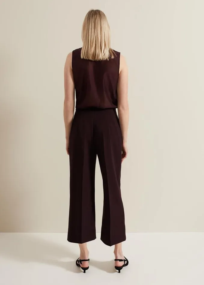 Phase Eight Aubrielle Clean Crepe Culotte Burgundy Women Trousers