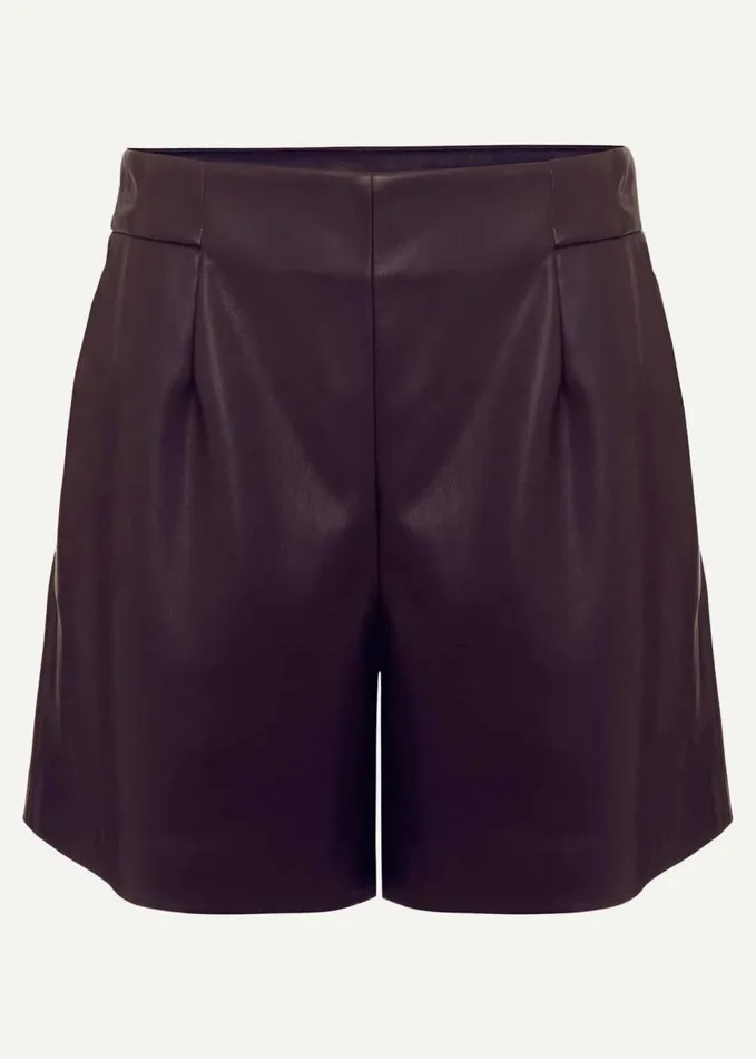 Phase Eight Aubrina Pu Short Burgundy Women Trousers