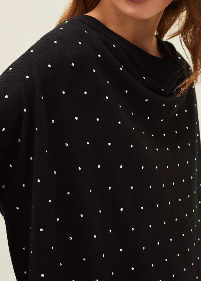 Phase Eight Bailie Studded Knit Dress Black Women Dresses