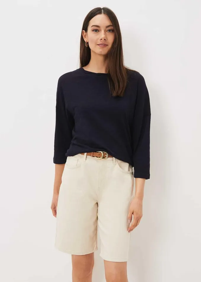 Phase Eight Belle Twist Neck Top Navy Women Tops and TShirts