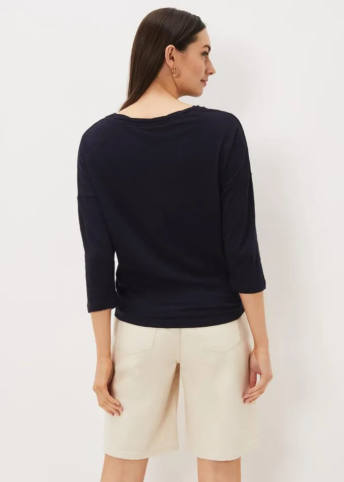 Phase Eight Belle Twist Neck Top Navy Women Tops and TShirts