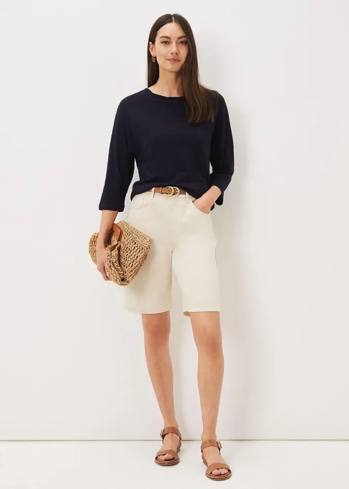 Phase Eight Belle Twist Neck Top Navy Women Tops and TShirts