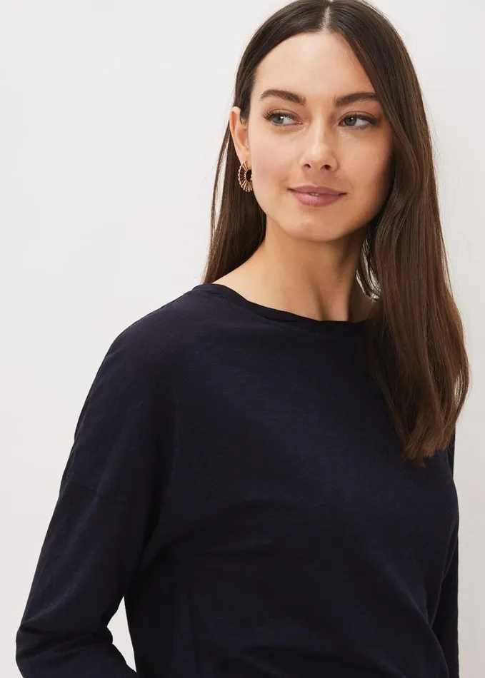 Phase Eight Belle Twist Neck Top Navy Women Tops and TShirts
