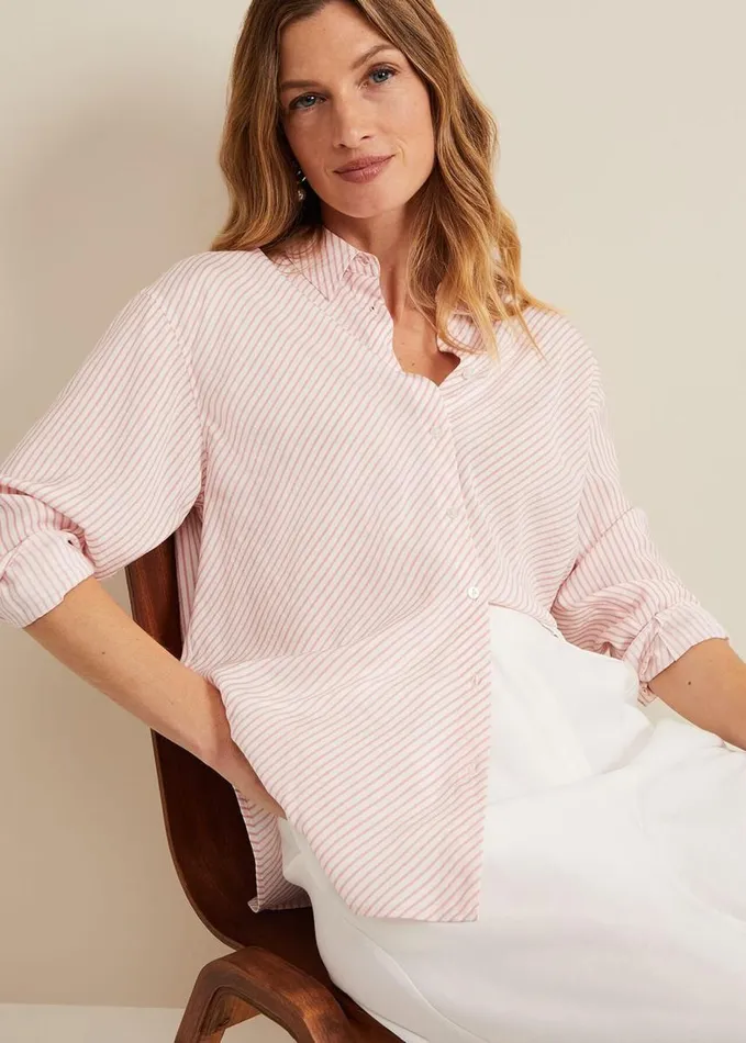 Phase Eight Bernice Stripe Shirt Whitepink Women Shirts and Blouses