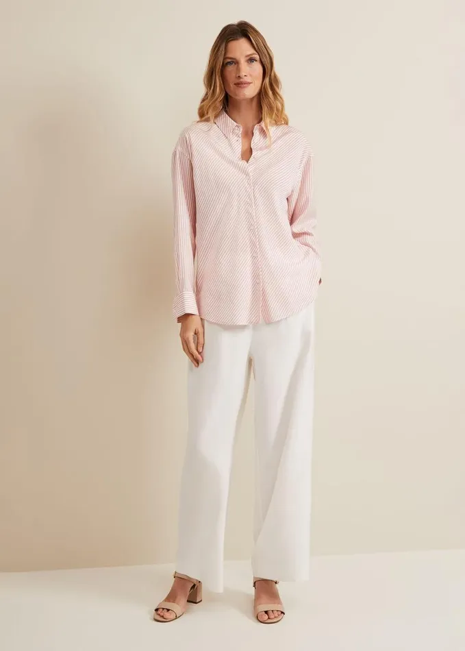 Phase Eight Bernice Stripe Shirt Whitepink Women Shirts and Blouses